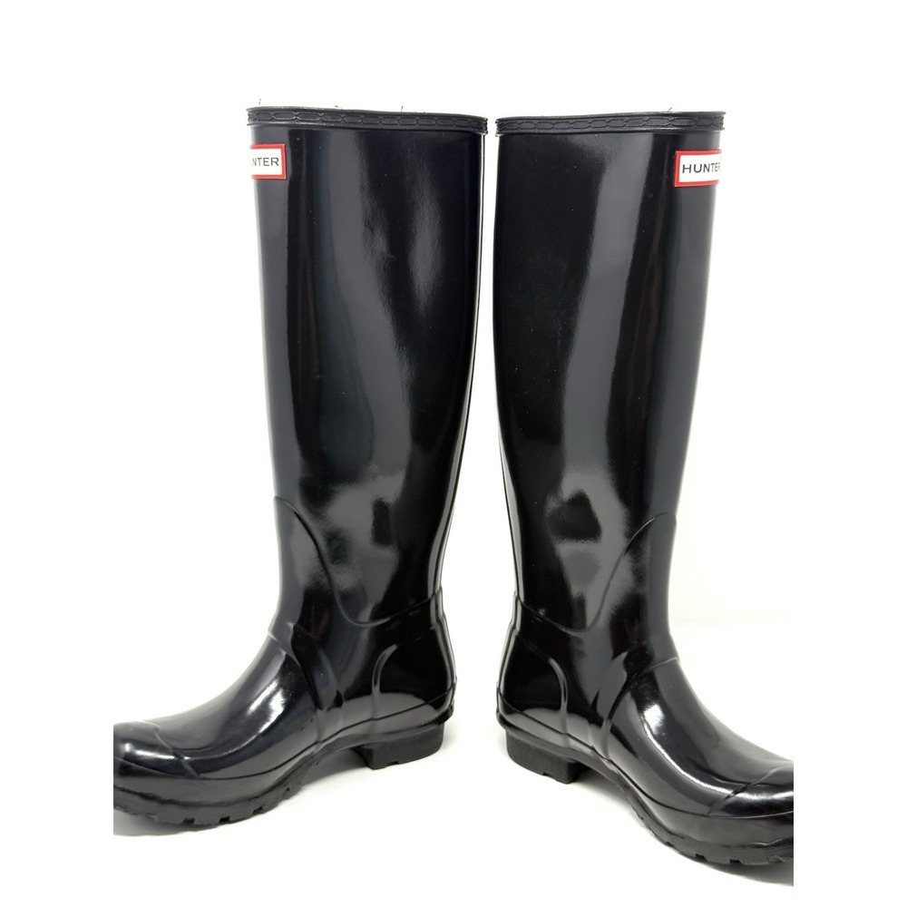 Hunter Original Women's Tall Rain Boots Size 6 Glossy Black Waterproof ECU Read - Picture 3 of 7